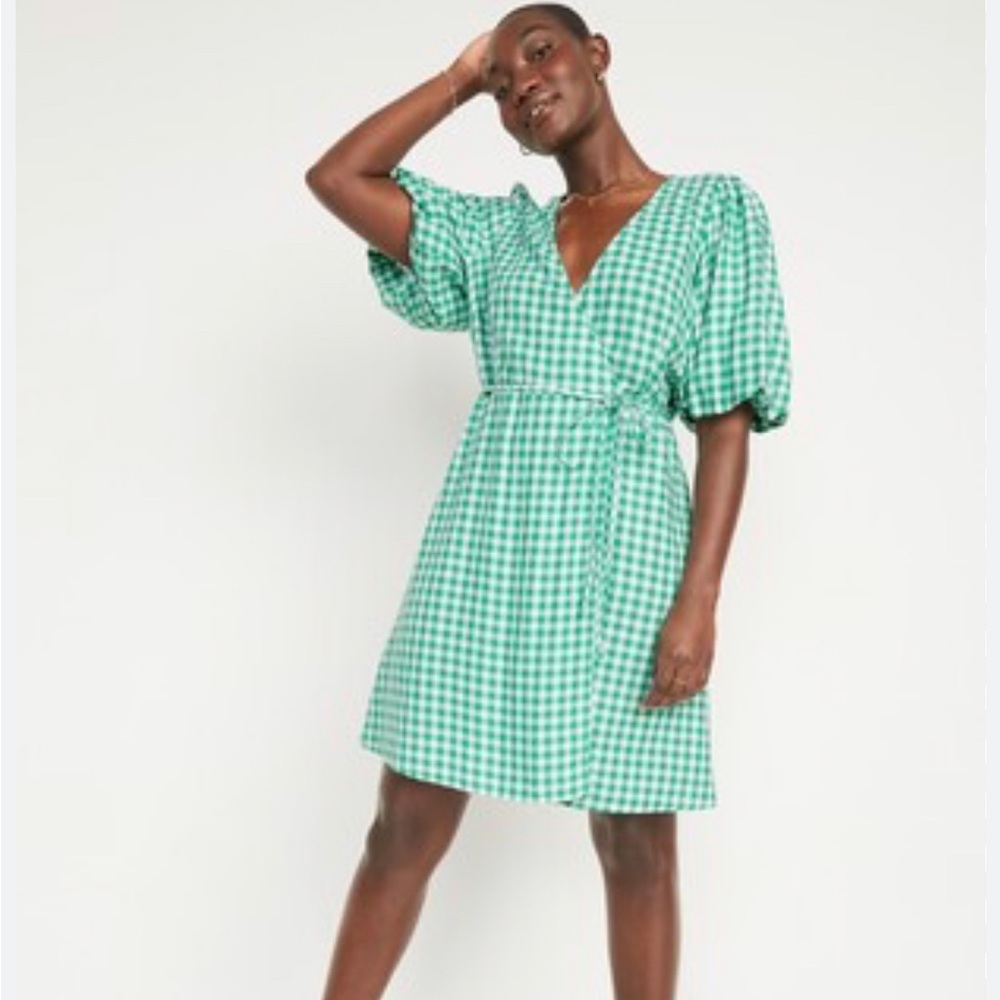 Old Navy Gingham Wrap Dress